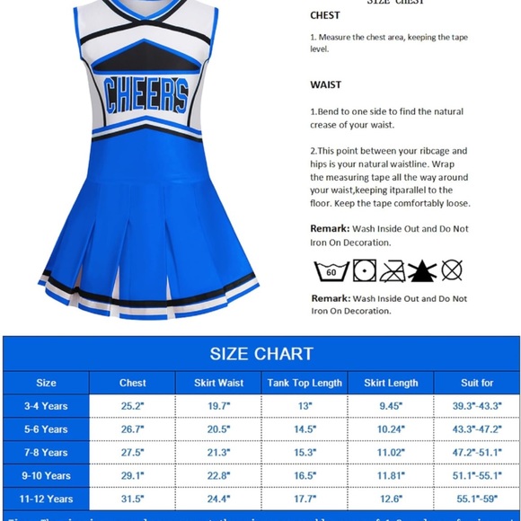 Cheerleader Costume Uniform Outfit Child Cute Cheerleading Outfit for Halloween - Picture 7 of 7